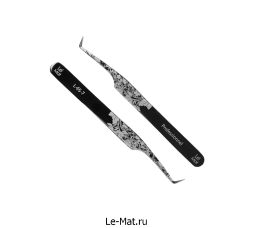 Пинцет профессиональный Le Maitre "Professionnel" Laser "Black Folk" L 65-7