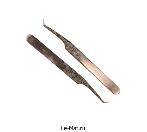 Пинцет профессиональный Le Maitre "Professionnel" Laser "Rose Gold Folk" L 45-7 Пинцет профессиональный Le Maitre "Professionnel" Laser "Rose Gold Folk" L 45-7