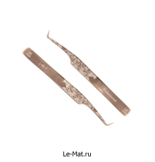 Пинцет профессиональный Le Maitre "Professionnel" Laser "Rose Gold Folk" L 65-7
