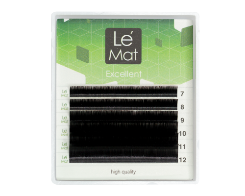 Ресницы черные Le Maitre "Excellent" 6 линий C+ 0.07 Mix 7-12 мм